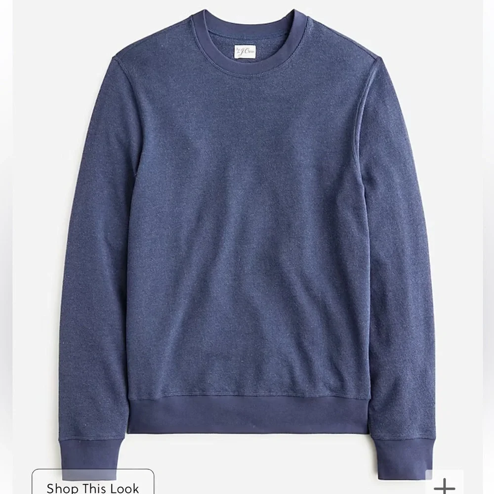 J crew Long-sleeve textured sweater-tee   Darkest Indigo Single D
